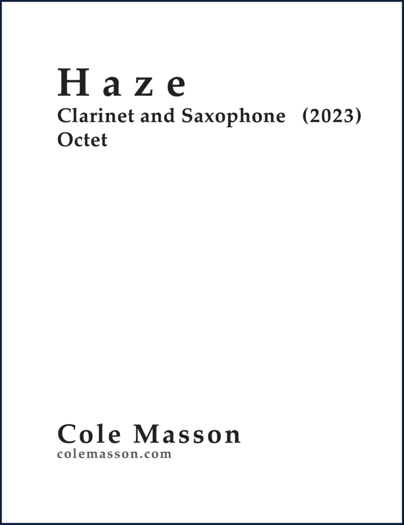 Haze - Transposed Score
