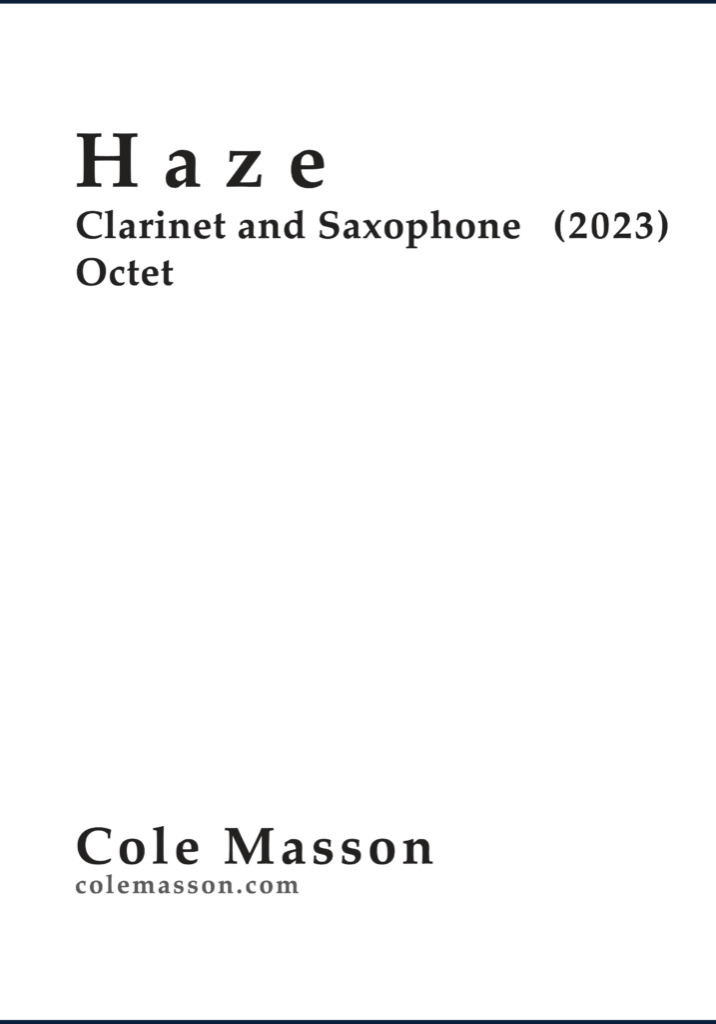 Haze - Transposed Score